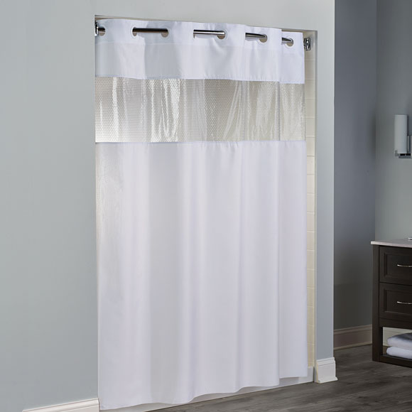 Hookless Polyester Shower Curtains, Are Polyester Curtains See Through