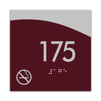 Horizon 4" x 4" ADA Braille Room Number Sign w/ Symbol