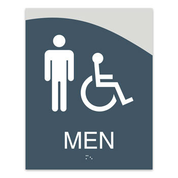 Horizon ADA Men+Handicap Restroom Sign - 7.5"W x 9.5"H