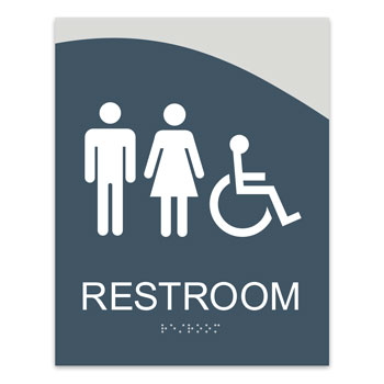 Horizon ADA Unisex+Handicap Restroom Sign - 7.5"W x 9.5"H