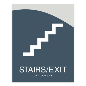 Horizon Braille "Stairs/Exit" Sign - 7.5"W x 9.5"H
