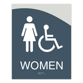 Horizon ADA Women+Handicap Restroom Sign - 7.5"W x 9.5"H