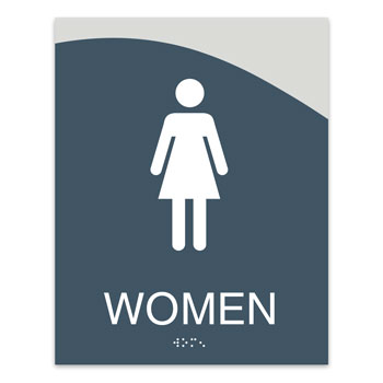 Horizon Braille WOMEN Restroom Sign - 7.5"W x 9.5"H