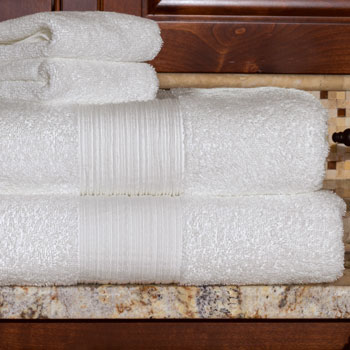 Hudson 100% Cotton White Guestroom Towels