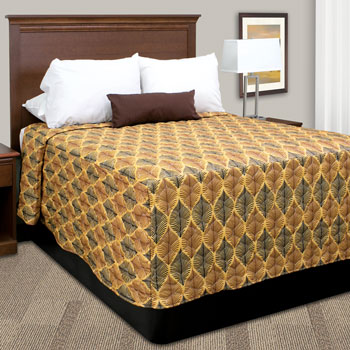 Trevira Quilted Polyester Fitted Style Bedspreads Leaves