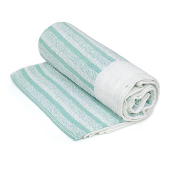30" x 60" Pool Towel -Green Stripe; 9.5 lbs./dz.