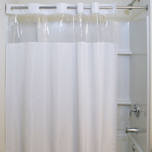 Lodgmate Pre Hooked Polyester Shower, Does A 100 Polyester Shower Curtain Need Liner