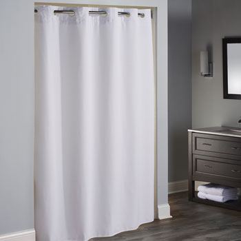 Lodgmate Pre Hooked Polyester Shower, What Shower Curtains Do Hotels Use
