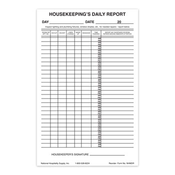 Maids Daily Report 5 Pads of 100/pk