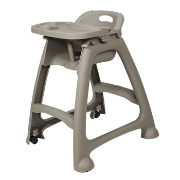 Plastic High Chair With Tray, Strap & Casters