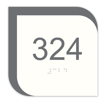 Nova 4" x 4" ADA Braille Room Number Sign