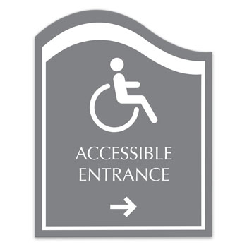 Ocean ADA Accessible Directional Sign - 8"W x 10.25"H