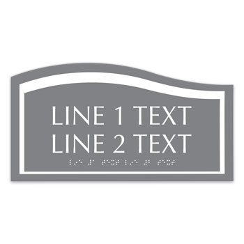 Ocean Braille 2-Line Informational Sign - 11.75"W x 6.25"H