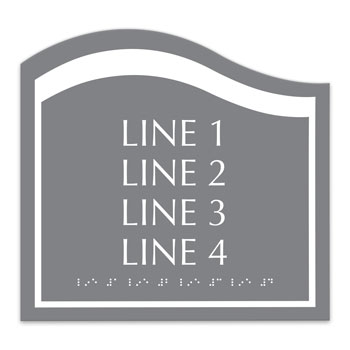 Ocean Braille 4-Line Informational Sign - 9" W x 8.5" H