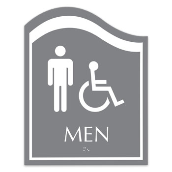 Ocean ADA Men/Accessible Sign - 8"W x 10.25"H