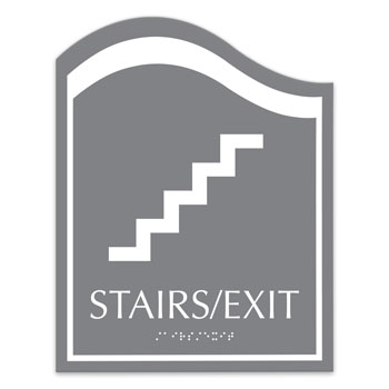 Ocean ADA Braille STAIRS/EXIT Sign - 8"W x 10.25"H
