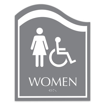 Ocean ADA Women/Accessible Sign - 8"W x 10.25"H