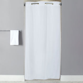 LodgMate Pre-Hooked Vinyl Stall Size (42"x74") Shower Curtain