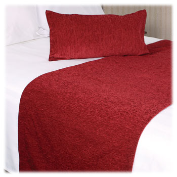 LodgMate Princeton Chenille Polyester Bed Scarf & Bolster Collection