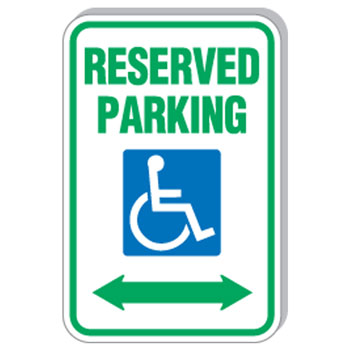 12"x18" Reserved Parking w/Handicapped Symbol Sign