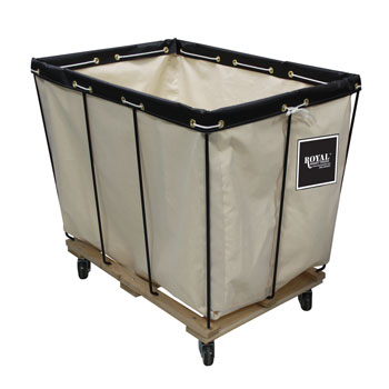 Royal Basket White Canvas Laundry Trucks w/ Removable Liner