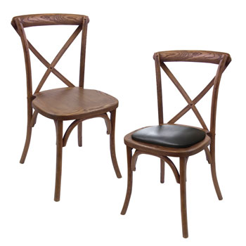 Rustic X-Back Stackable Chairs