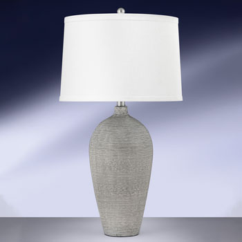 28" Spun Grey Ceramic Table Lamp