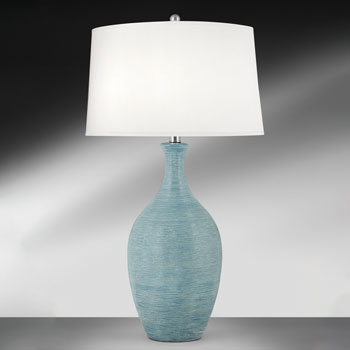 31" Ceramic Sky Blue Table Lamp