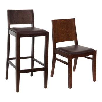 Wood Tapered Back Chairs & Stools