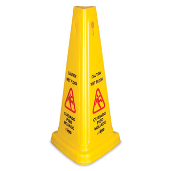 Tri-Cone Caution Wet Floor Sign