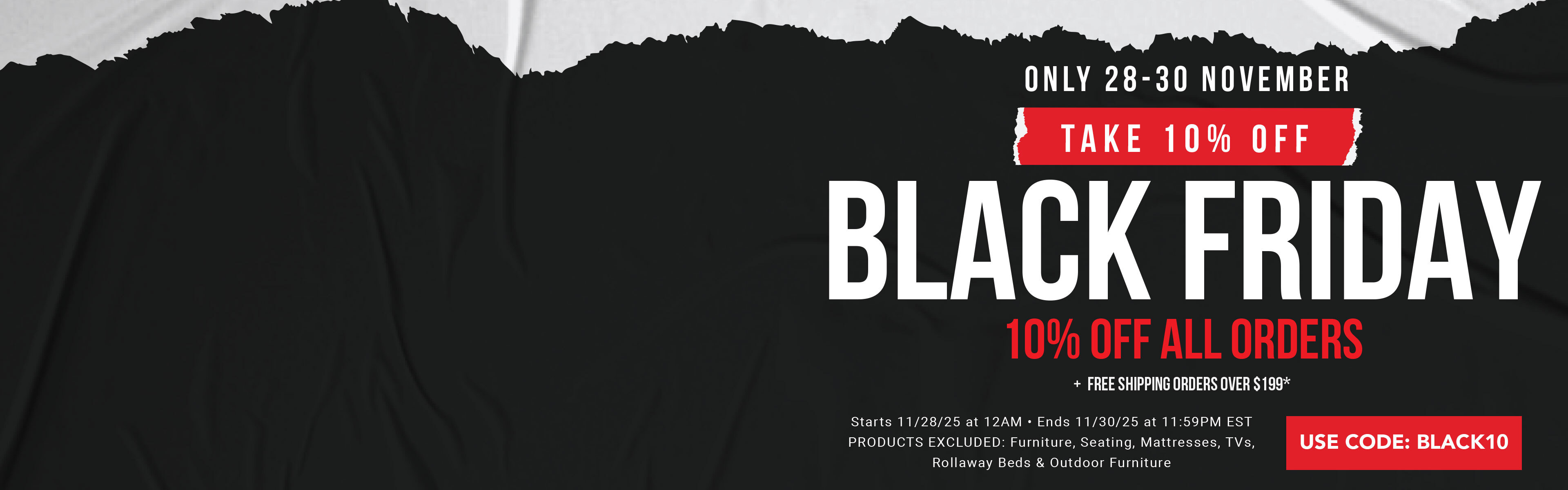 Black Friday - Save 10% off at National Hospitality