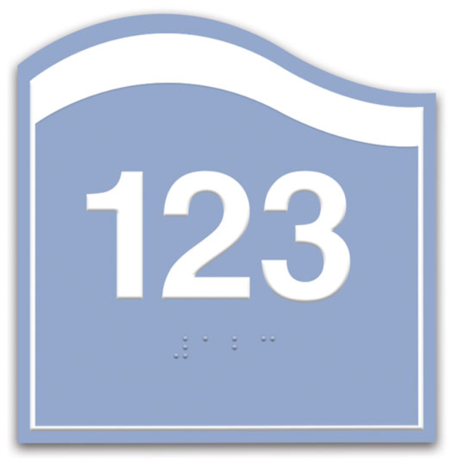 Custom ADA Braille Ocean Series Door Number Plates