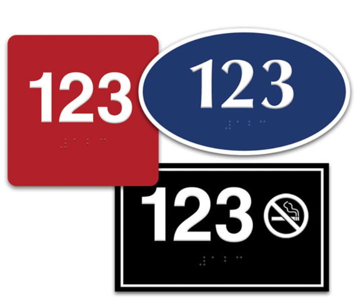 Deluxe ADA Braille Door Number Plates