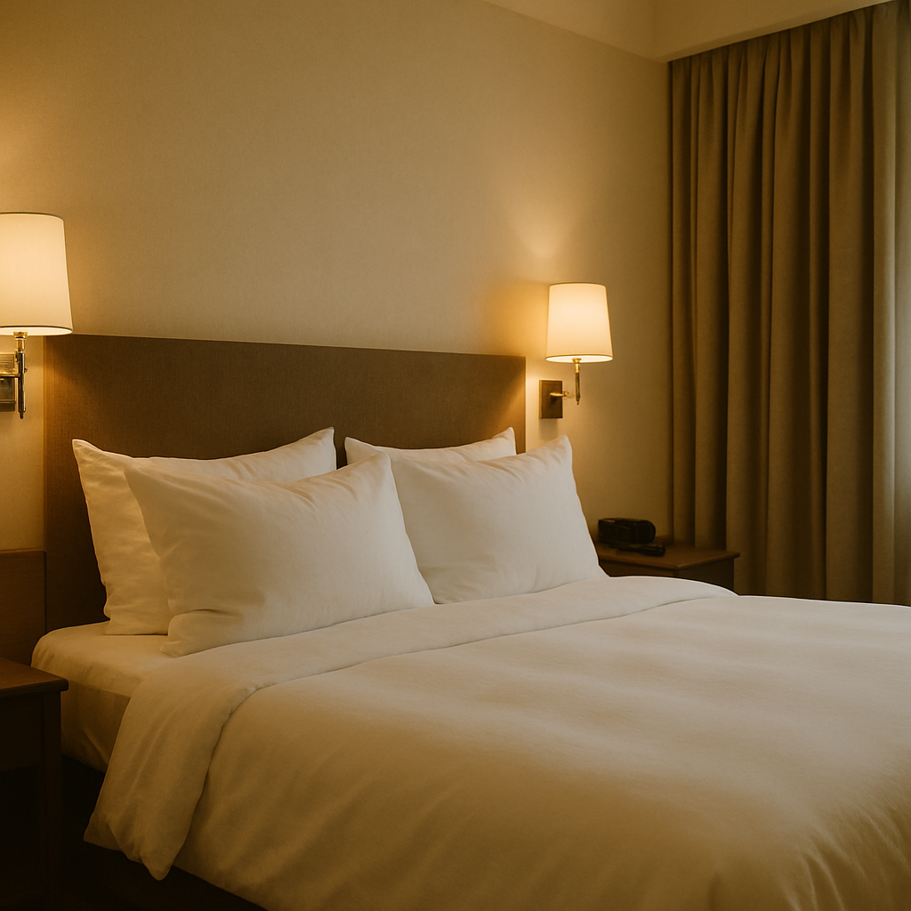 Fluffy Pillows on Bed Fluffy Pillows on Bed