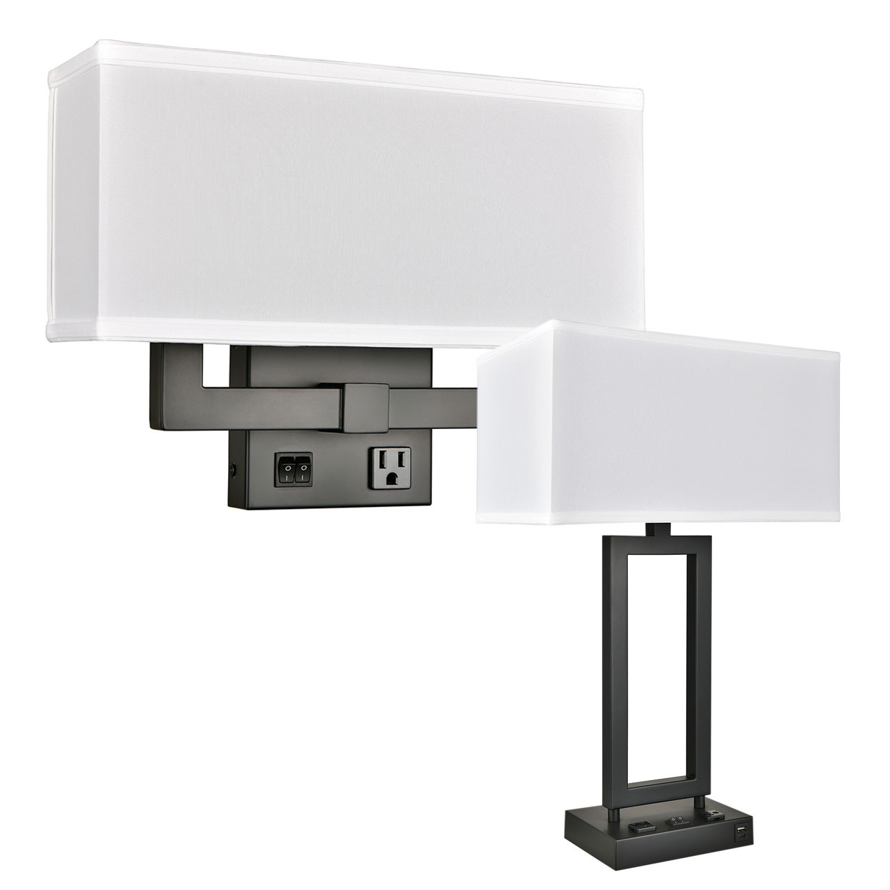 Matte Black Parallel Lamp Collection